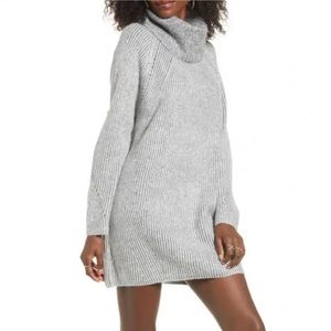 Topshop Gray Turtleneck Sweater Dress